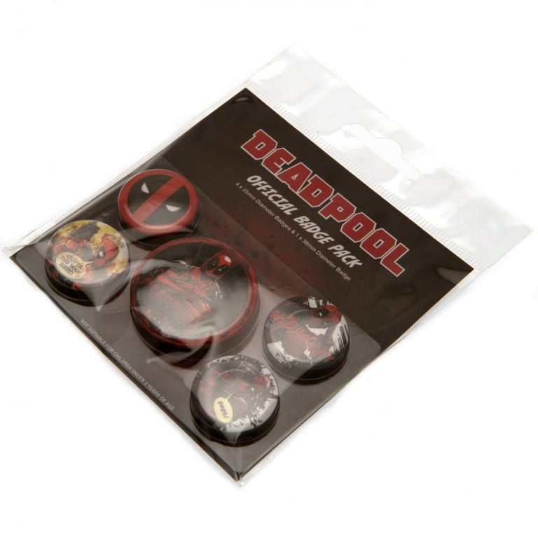 Deadpool Character Button Badge Set - Trendy School Bag Decoration Accessory