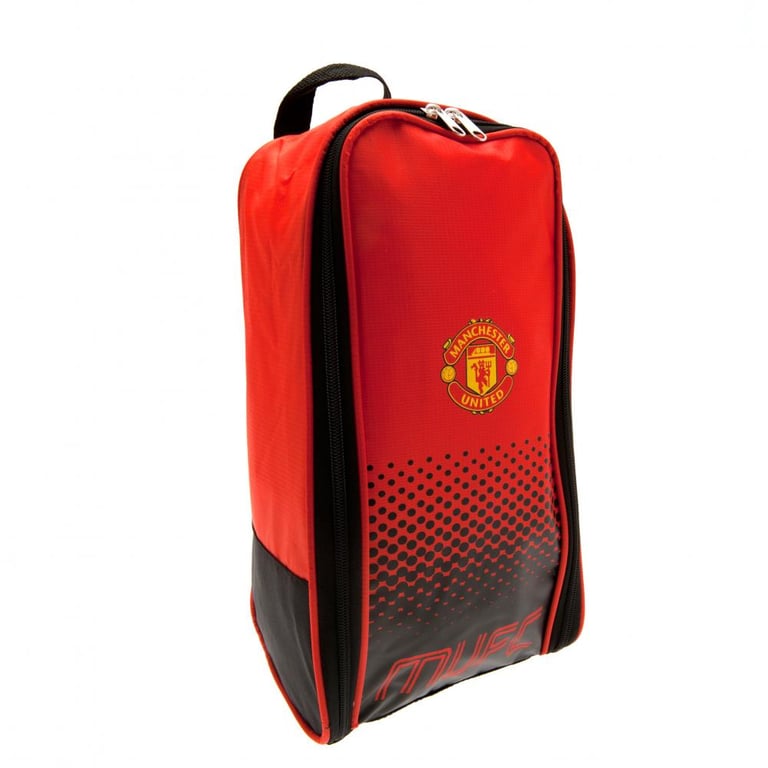 Manchester United FC Fade Design Boot Bag - Polyester Wipe Clean with Large Double Zipped Opening