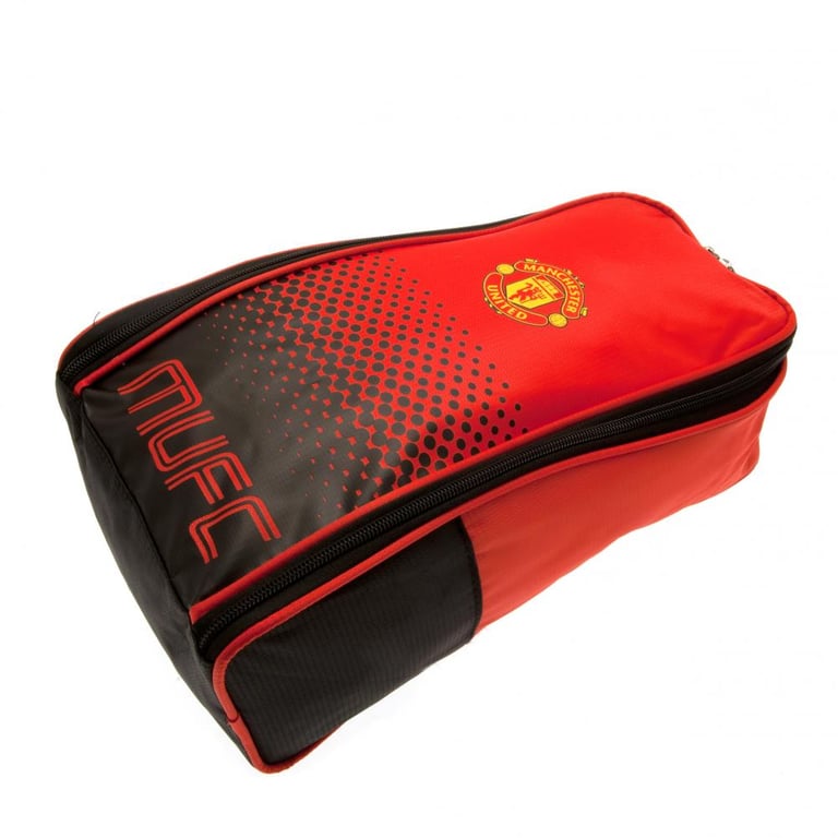 Manchester United FC Fade Design Boot Bag - Polyester Wipe Clean with Large Double Zipped Opening