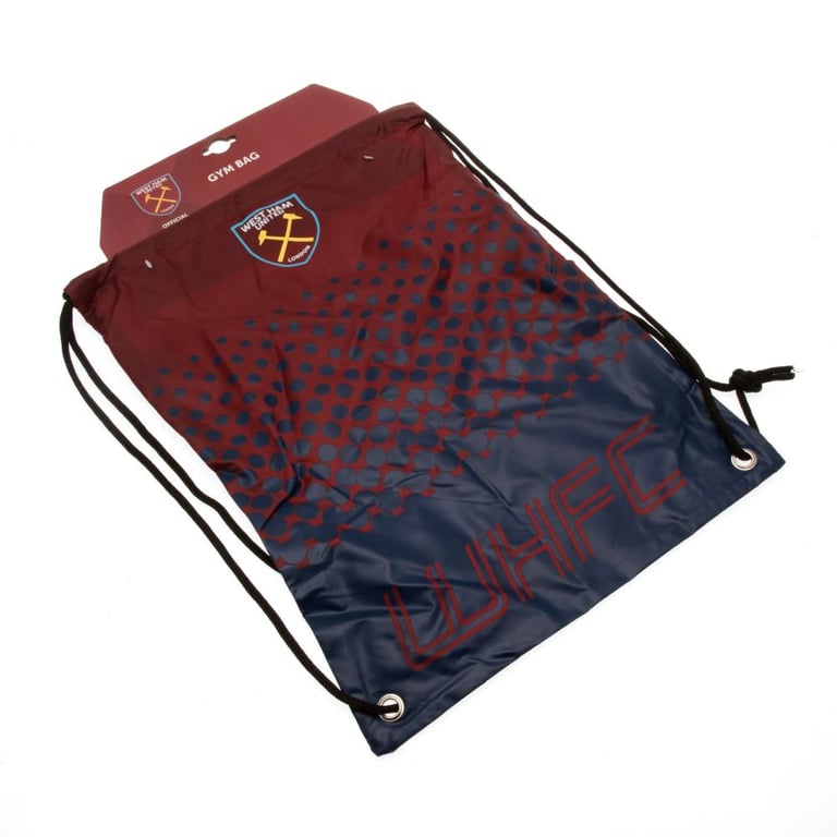 West Ham United FC Fade Gym Bag - Full Colour Club Crest Drawstring Bag