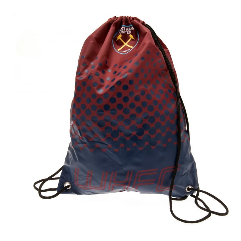 West Ham United FC Fade Gym Bag - Full Colour Club Crest Drawstring Bag