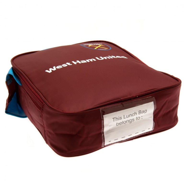 West Ham United FC Kit Lunch Bag - Zipped Opening and Crest Design