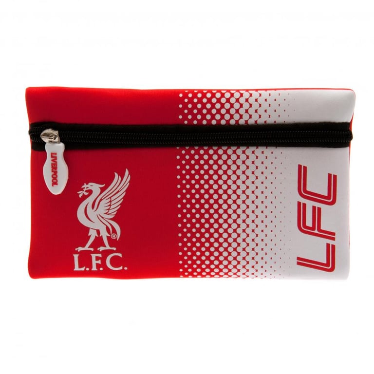 Liverpool FC Neoprene Zipped Pouch Pencil Case with Red White Fade Design and Large Crest Embellishment