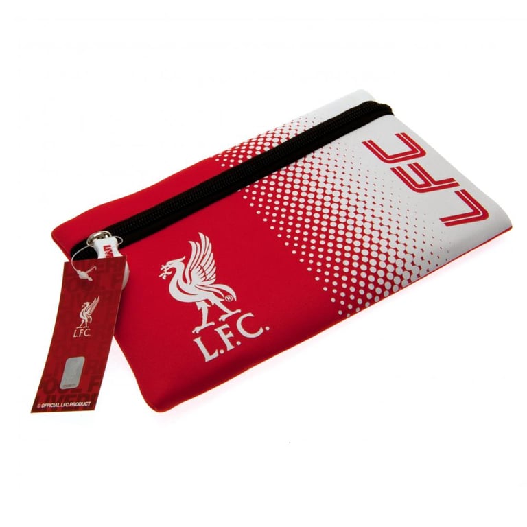 Liverpool FC Neoprene Zipped Pouch Pencil Case with Red White Fade Design and Large Crest Embellishment