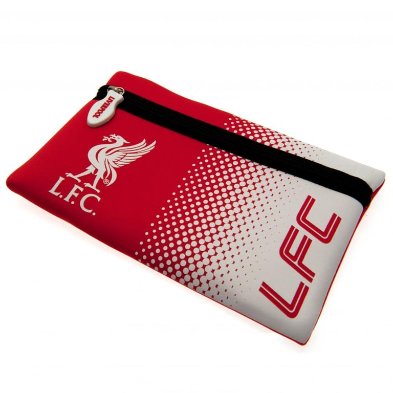 Liverpool FC Neoprene Zipped Pouch Pencil Case with Red White Fade Design and Large Crest Embellishment