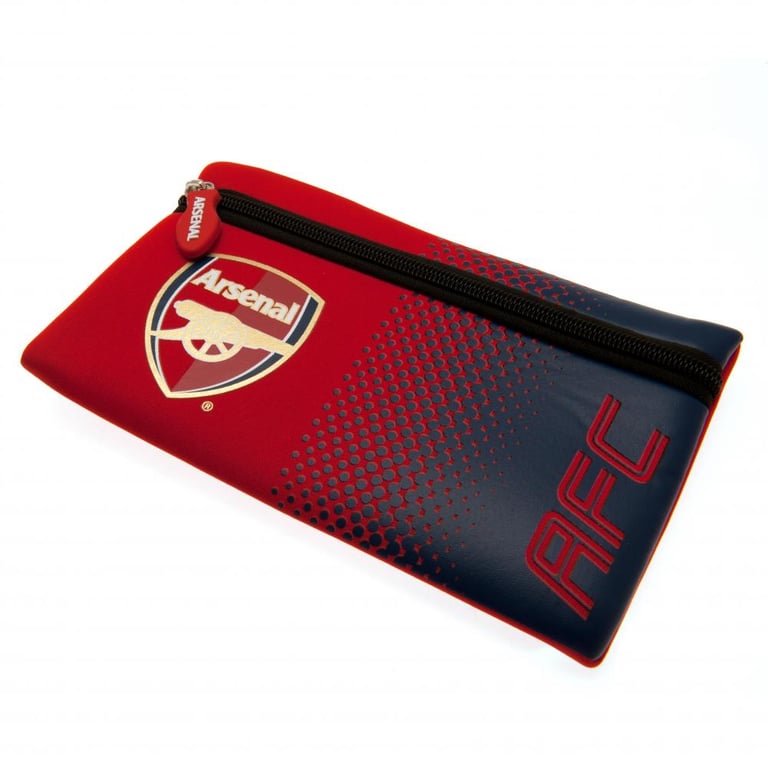 Arsenal FC Neoprene Zipped Pouch Pencil Case with Fade Design and Rubber Zip Pull