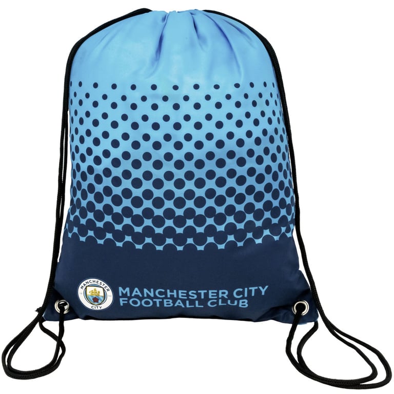 Manchester City FC Fade Gym Bag - Club Crest & Text Design