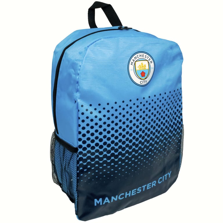 Manchester City FC Fade Backpack - Padded Back Panel and Club Crest Design