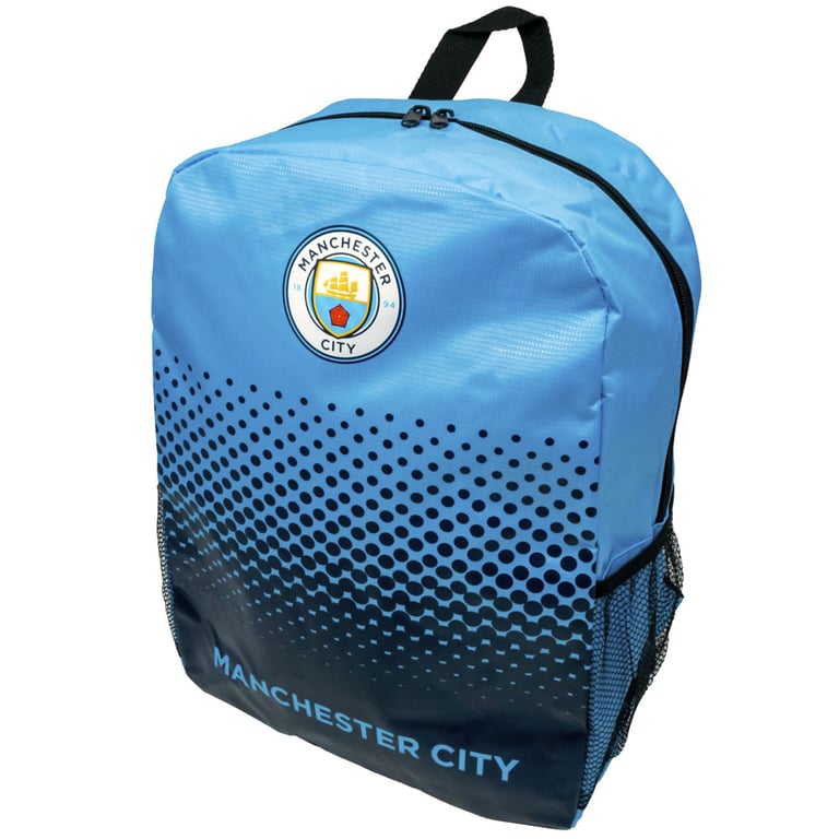 Manchester City FC Fade Backpack - Padded Back Panel and Club Crest Design