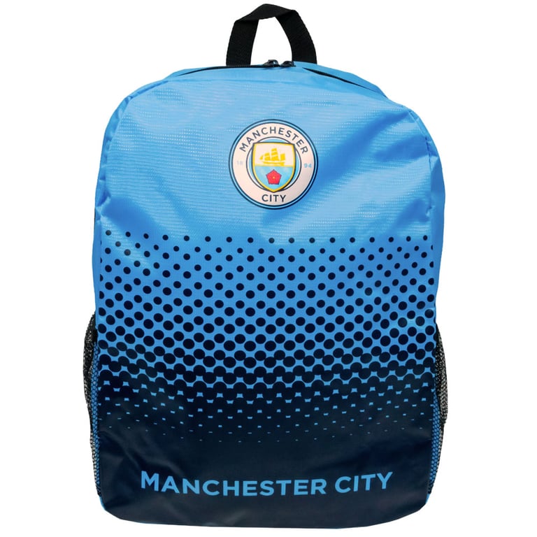 Manchester City FC Fade Backpack - Padded Back Panel and Club Crest Design