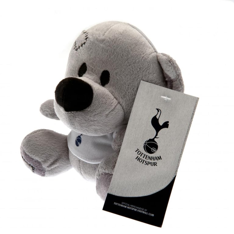 Tottenham Hotspur FC Timmy Bear - Grey Plush Bear with Full Colour Crest and Stitched Features