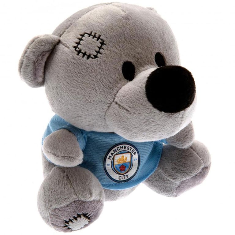 Manchester City FC Timmy Bear - Grey Plush Toy with Full Colour Crest T-Shirt