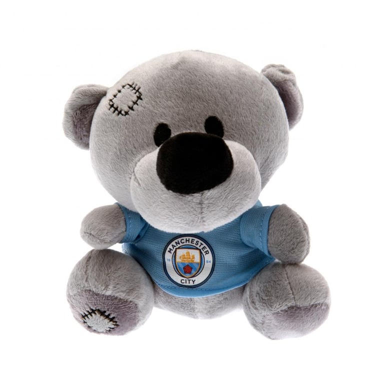 Manchester City FC Timmy Bear - Grey Plush Toy with Full Colour Crest T-Shirt