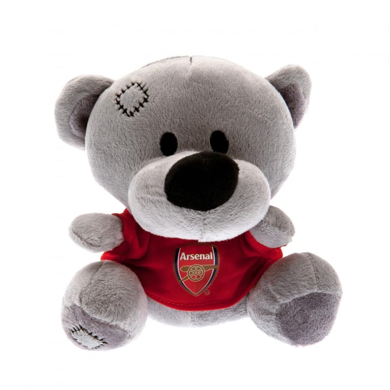 Arsenal FC Timmy Bear - Soft Grey Plush with Full Colour Crest and 100 Polyester T-Shirt