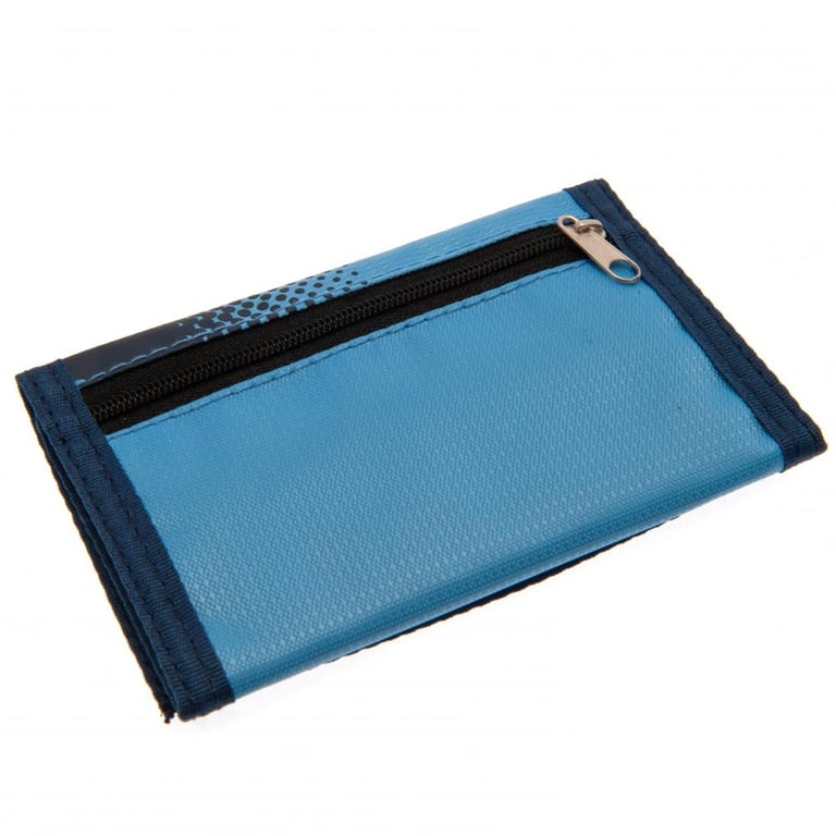 Manchester City FC Fade Wallet - Club Crest Design with 5 Internal Compartments and Zip Pocket