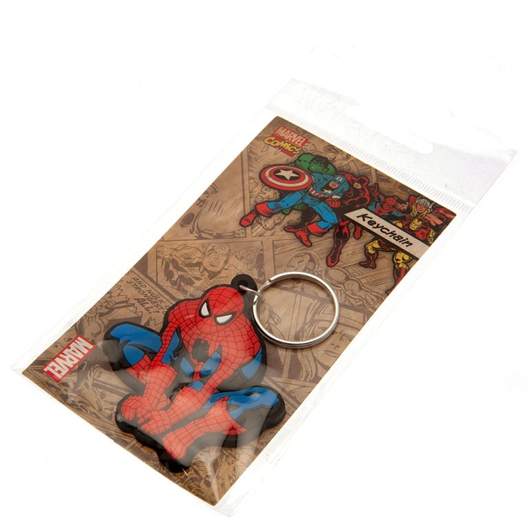 Spider-Man Detailed PVC Keychain with Chain and Split Ring