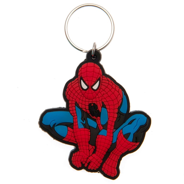 Spider-Man Detailed PVC Keychain with Chain and Split Ring