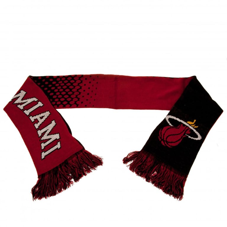 Miami Heat Claret Black Fade Jacquard Knit Team Scarf