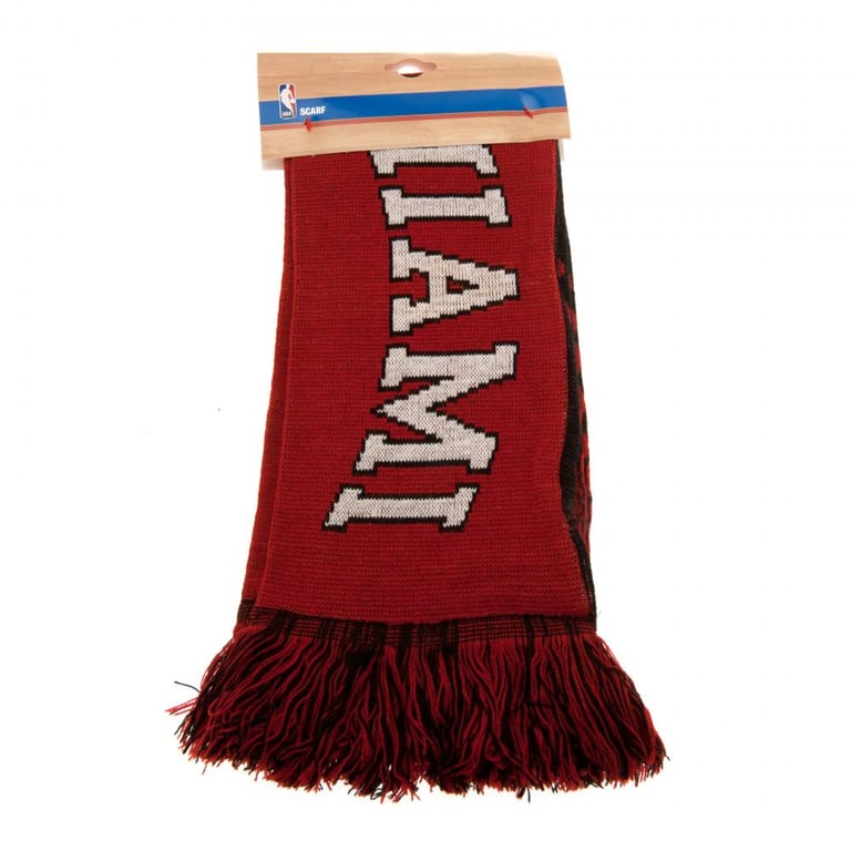 Miami Heat Claret Black Fade Jacquard Knit Team Scarf