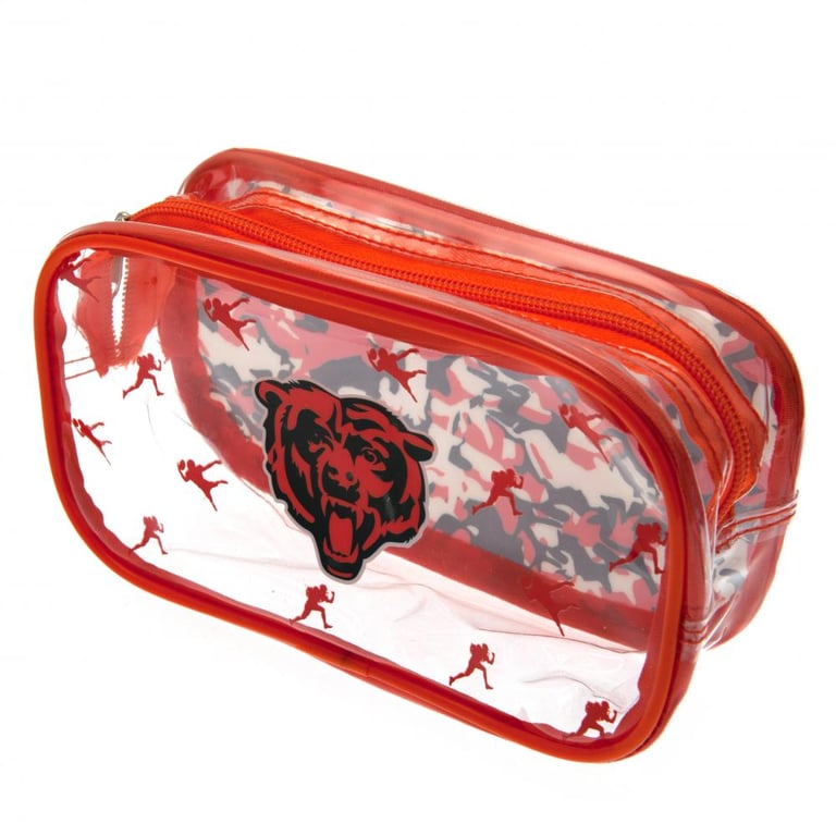 Chicago Bears PVC Zipped Pencil Case - Club Crest and Camo Design Stationery Storage