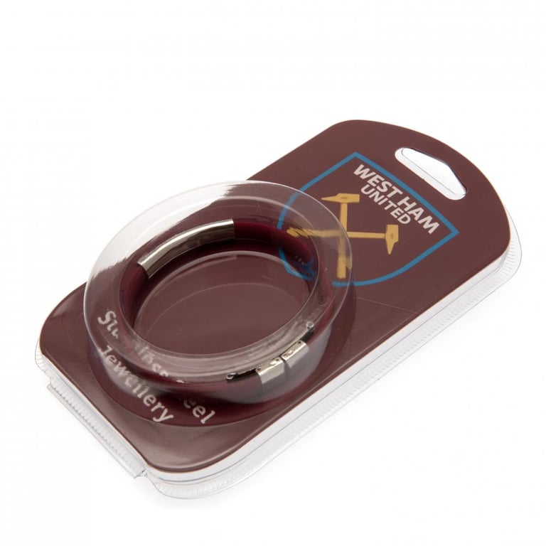 West Ham United FC Silicone Club Crest Bracelet with Stainless Steel Clasp