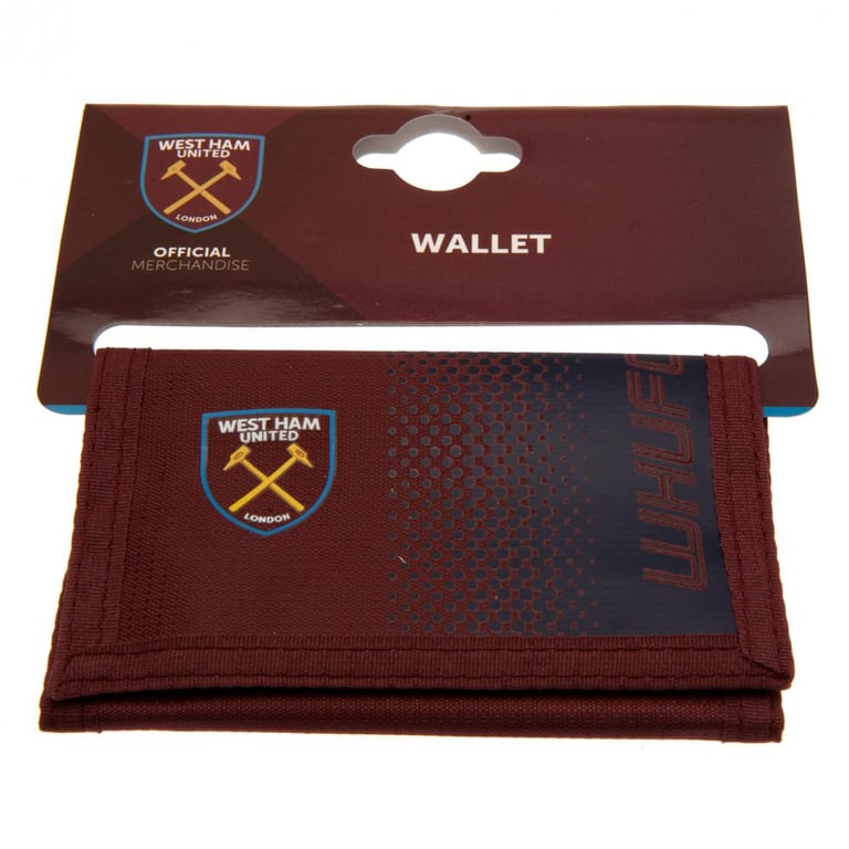 West Ham United FC Fade Design Wallet - 5 Compartment External Zipped Pocket