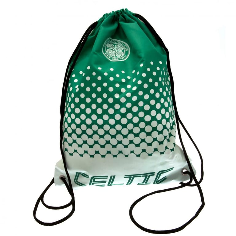 Celtic FC Fade Gym Bag - Full Colour Crest & Drawstring Close Polyester Bag