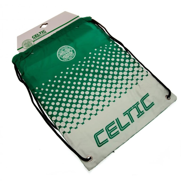 Celtic FC Fade Gym Bag - Full Colour Crest & Drawstring Close Polyester Bag