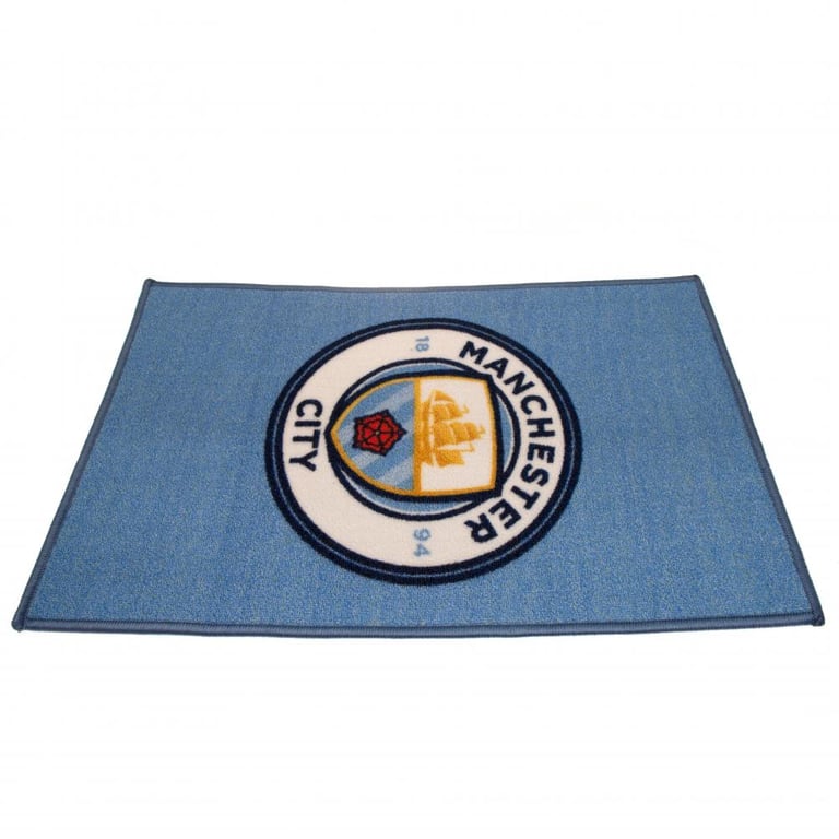Manchester City FC Polyamide Club Crest Rug - Non-Slip Bedroom Home Decor