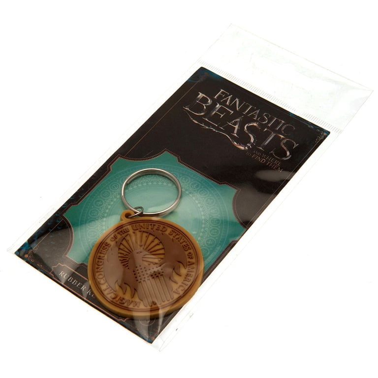 Fantastic Beasts Macusa PVC Keyring - Durable 5mm Thick Keychain with Chain and Split Ring