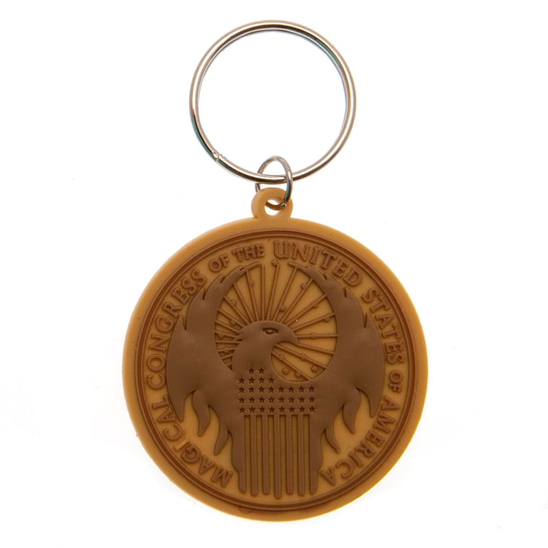 Fantastic Beasts Macusa PVC Keyring - Durable 5mm Thick Keychain with Chain and Split Ring