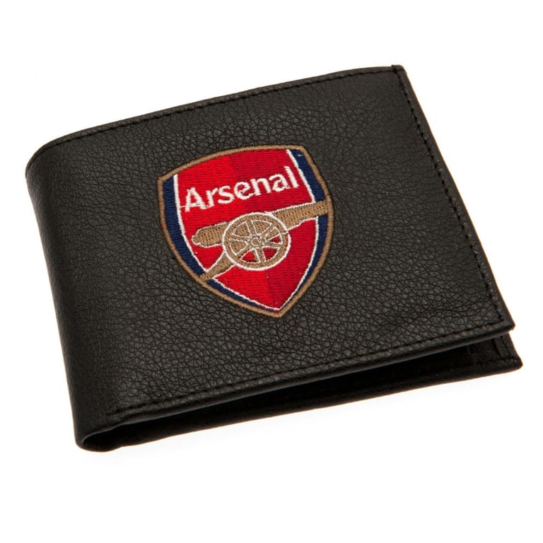 Arsenal FC Embroidered PU Leather Wallet - Card Holder with Club Crest Detail
