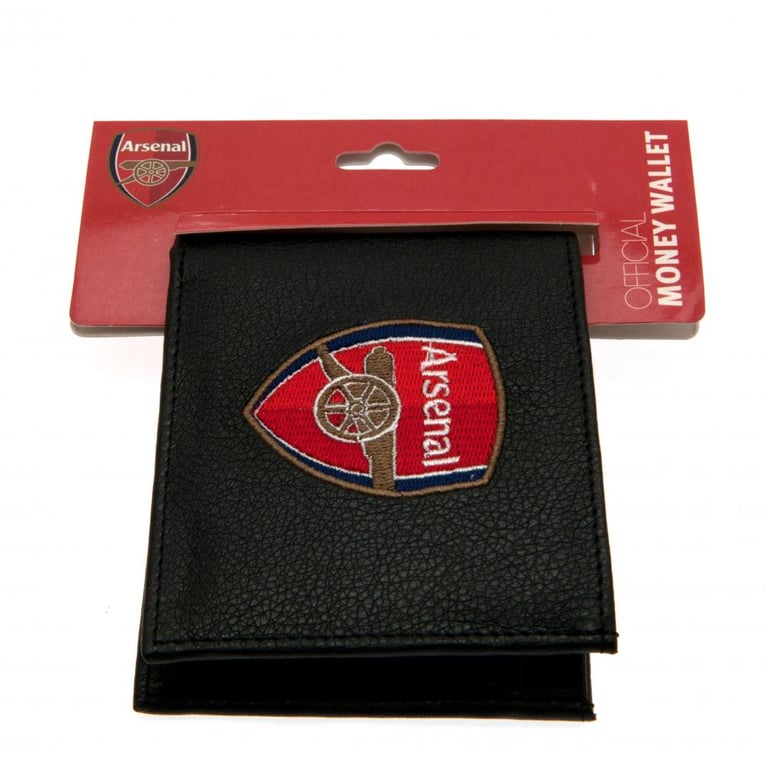 Arsenal FC Embroidered PU Leather Wallet - Card Holder with Club Crest Detail