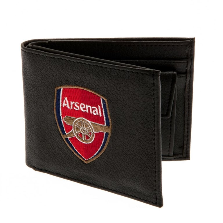 Arsenal FC Embroidered PU Leather Wallet - Card Holder with Club Crest Detail