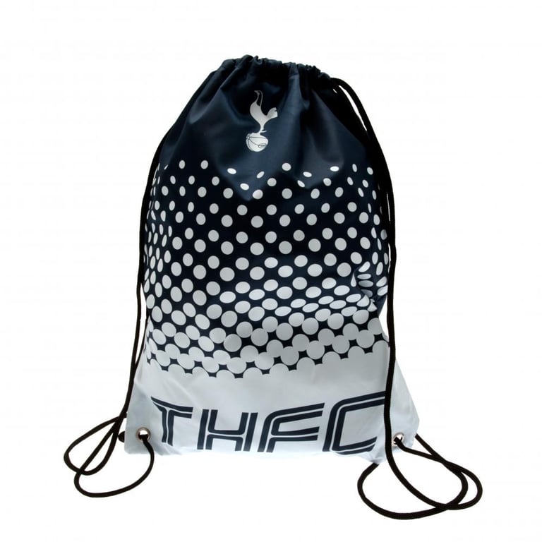 Tottenham Hotspur FC Fade Gym Bag - Polyester Wipe Clean with Drawstring Close and Club Crest
