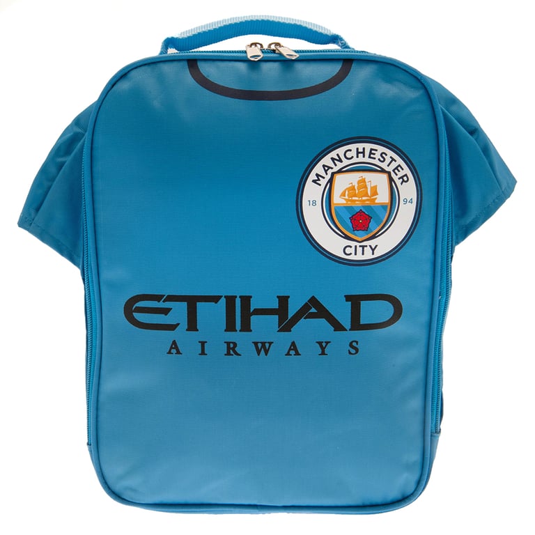 Manchester City FC Kit Lunch Bag - Double Zipped Opening with Club Crest & Carry Handle