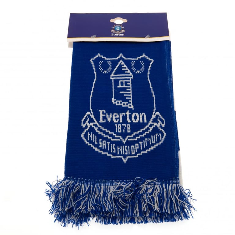Everton FC Royal Blue Jacquard Knit Bar Stripe Scarf with Club Crest