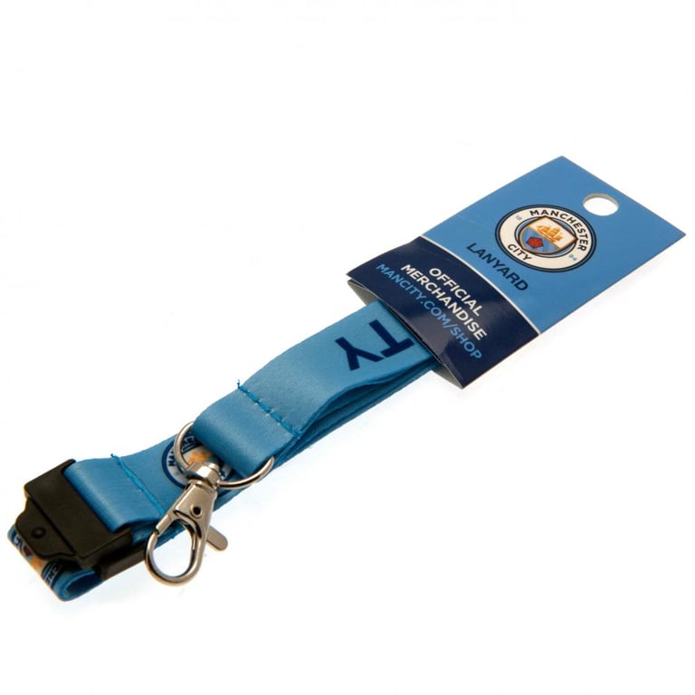 Manchester City FC Sky Blue Lanyard - Official ID Holder and Keychain