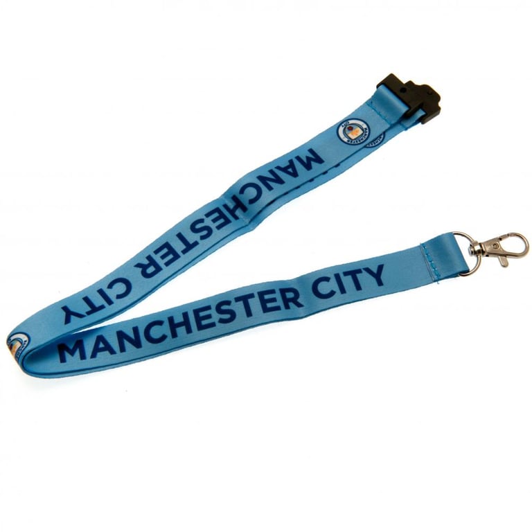Manchester City FC Sky Blue Lanyard - Official ID Holder and Keychain