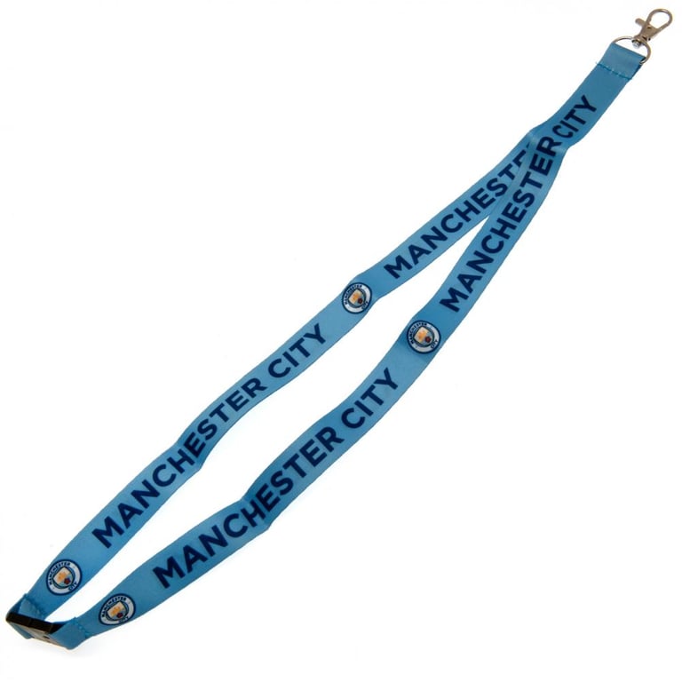 Manchester City FC Sky Blue Lanyard - Official ID Holder and Keychain