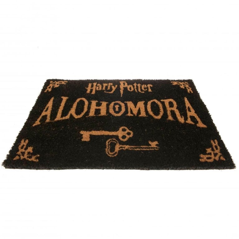 Harry Potter Alohomora Black Doormat - Durable Outdoor Wizarding Spell Mat