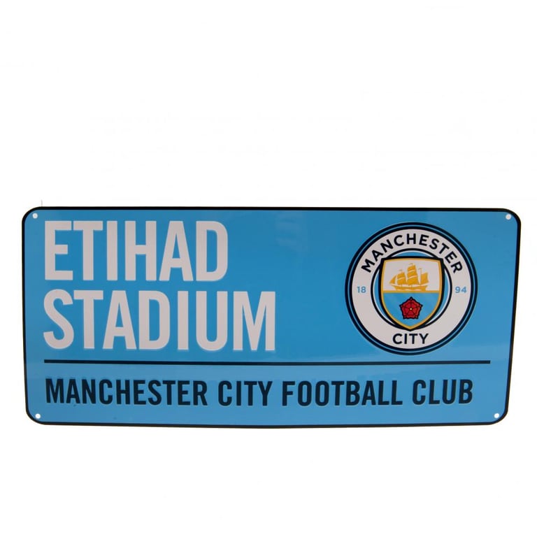 Manchester City FC Etihad Stadium Metal Wall Sign - Gloss Finish Home Decor