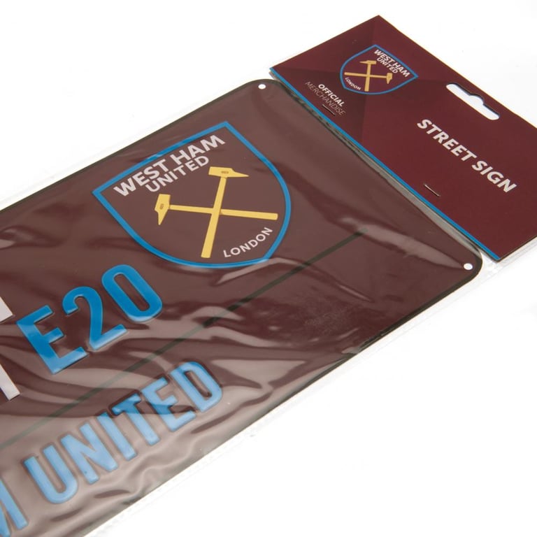 West Ham United FC Metal Wall Sign - Claret Background London Stadium Home Team Road Sign