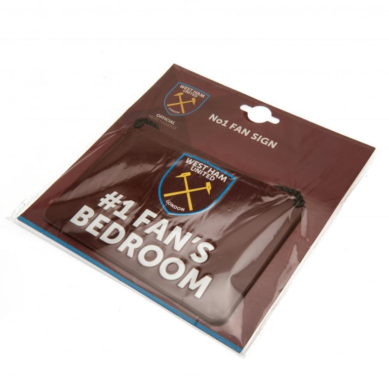West Ham United FC Metal Hanging Bedroom Sign - Official Club Crest & 1 Fan s Pride
