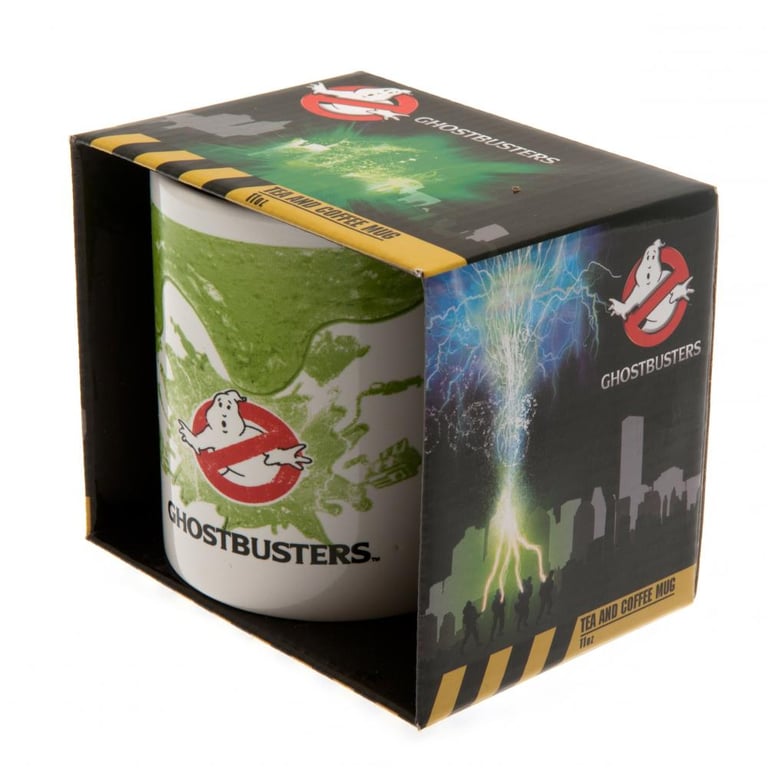 Ghostbusters Ceramic Coffee Mug with Green Slime Logo Design