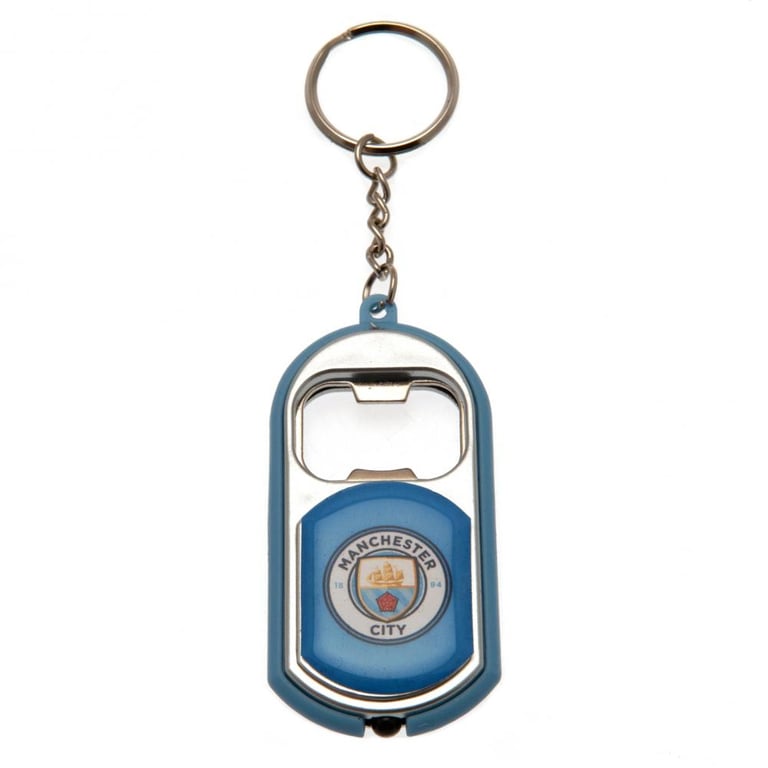 Manchester City FC Multifunctional Keyring - Club Crested Bottle Opener with Torch Function