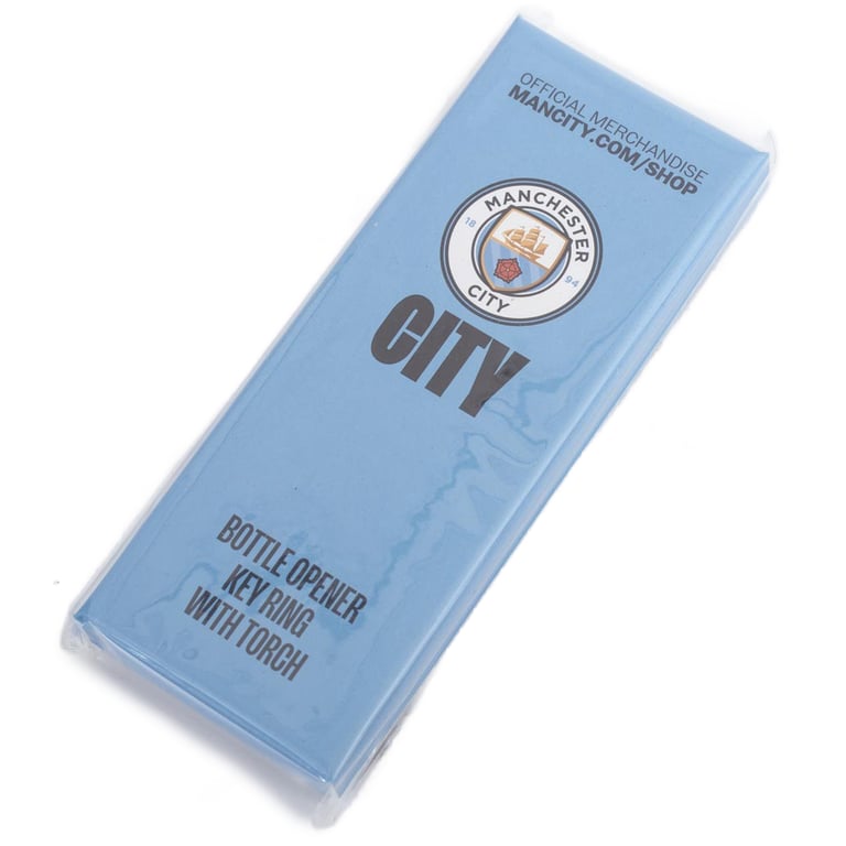 Manchester City FC Multifunctional Keyring - Club Crested Bottle Opener with Torch Function