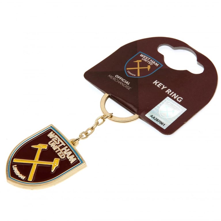 West Ham United FC Crest Metal Keyring with Enamel Infill