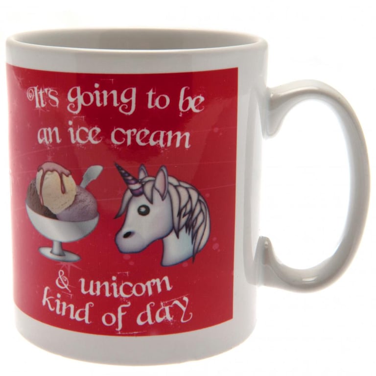 Ceramic Unicorn Emoji Mug - Coffee Mug with Ice Cream and Unicorn Design