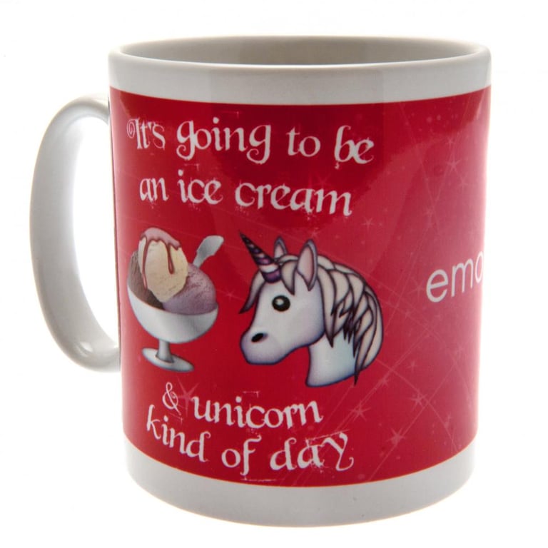 Ceramic Unicorn Emoji Mug - Coffee Mug with Ice Cream and Unicorn Design